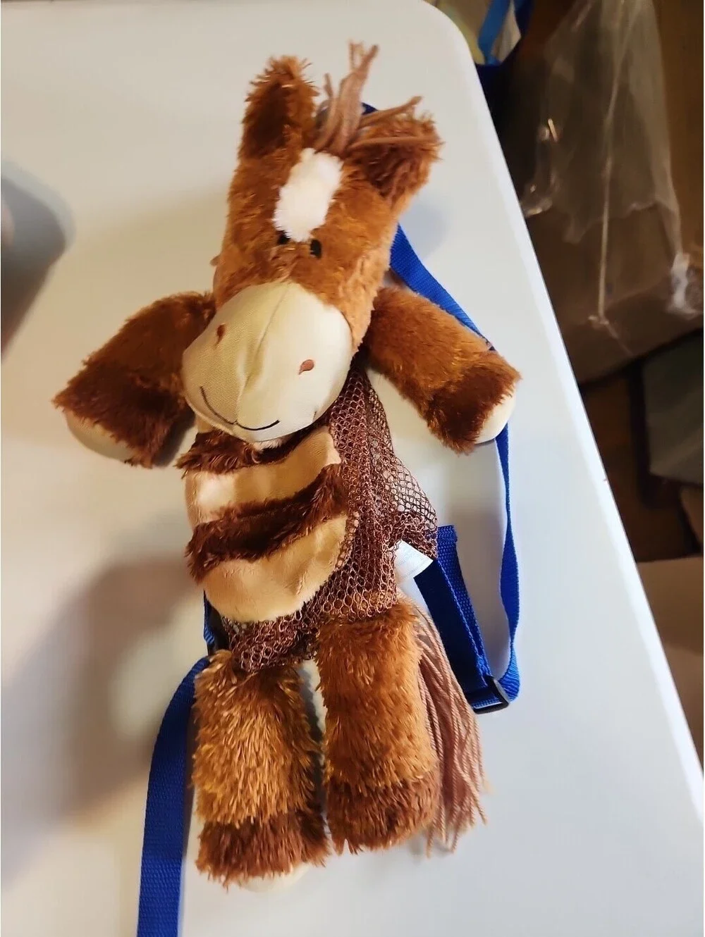 Stephen Joseph Silly Sacs Plush Stuffed Horse Pony Netted Backpack Bag 14